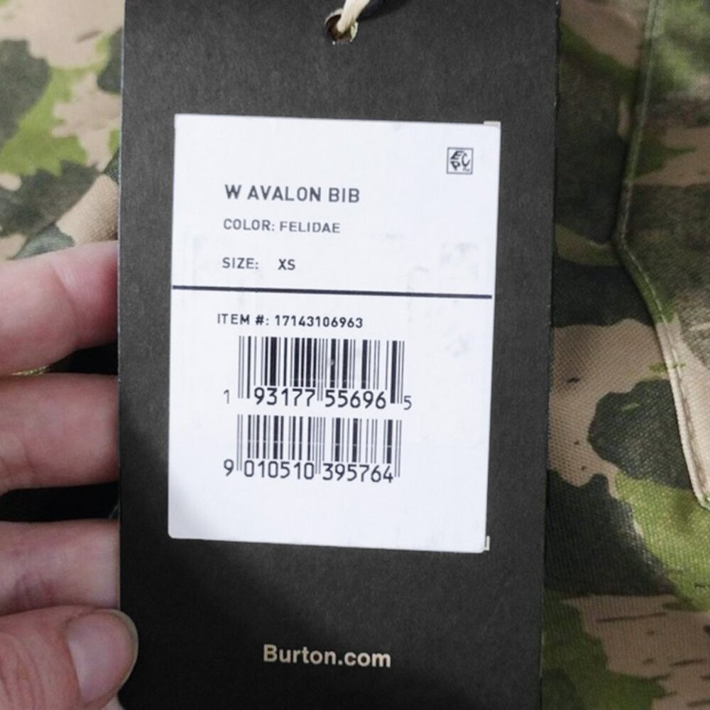 NEW $280 Burton Avalon Bib Pants!  XS  Waterproof  Sealed Seam  Felidae Camo - Picture 4 of 4